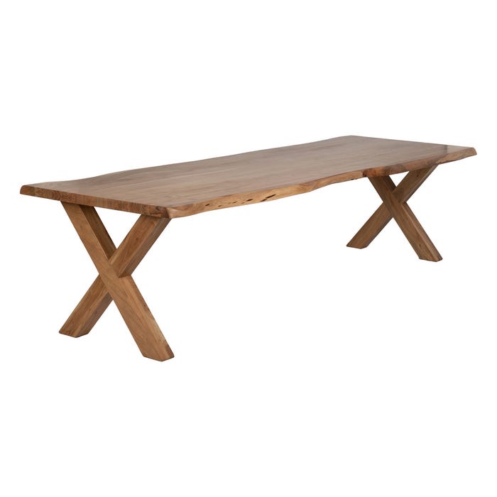 Mesa Comedor Natural Madera De Acacia 280 X 100 X 76 Cm