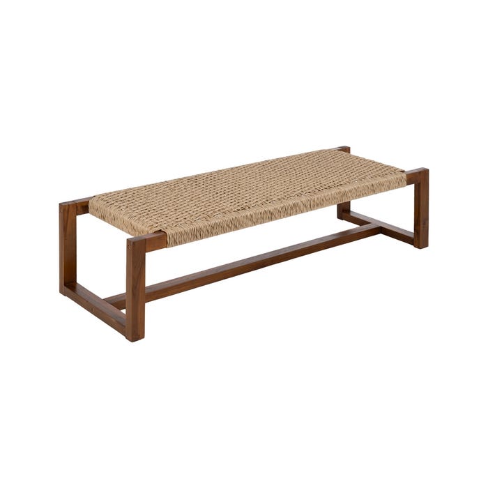 Banqueta Natural Madera De Teca Salón 138 X 49 X 36 Cm