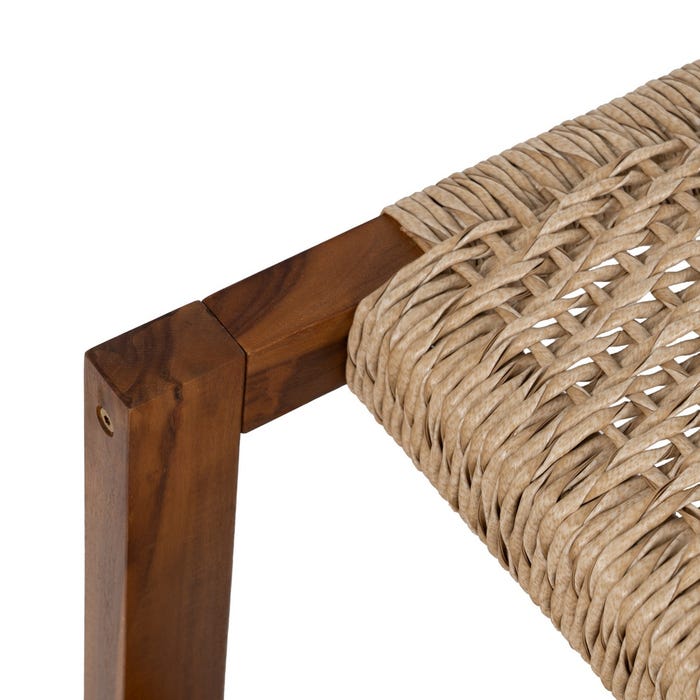 Banqueta Natural Madera De Teca Salón 138 X 49 X 36 Cm