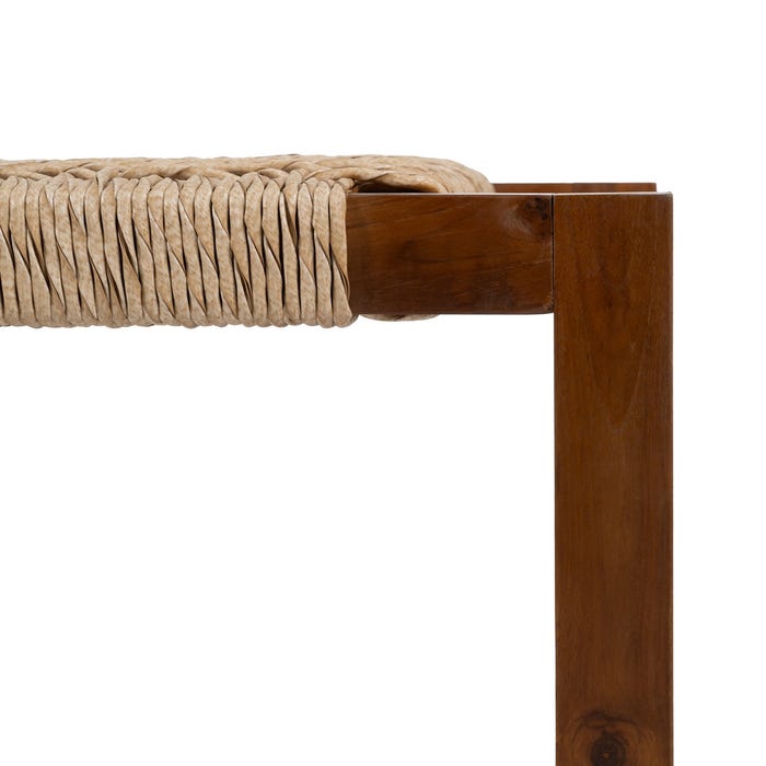 Banqueta Natural Madera De Teca Salón 138 X 49 X 36 Cm