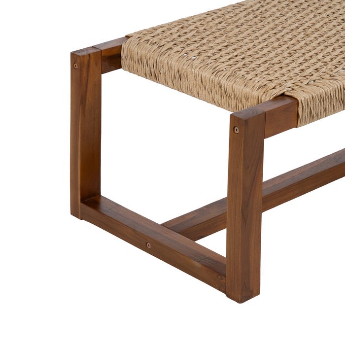 Banqueta Natural Madera De Teca Salón 138 X 49 X 36 Cm