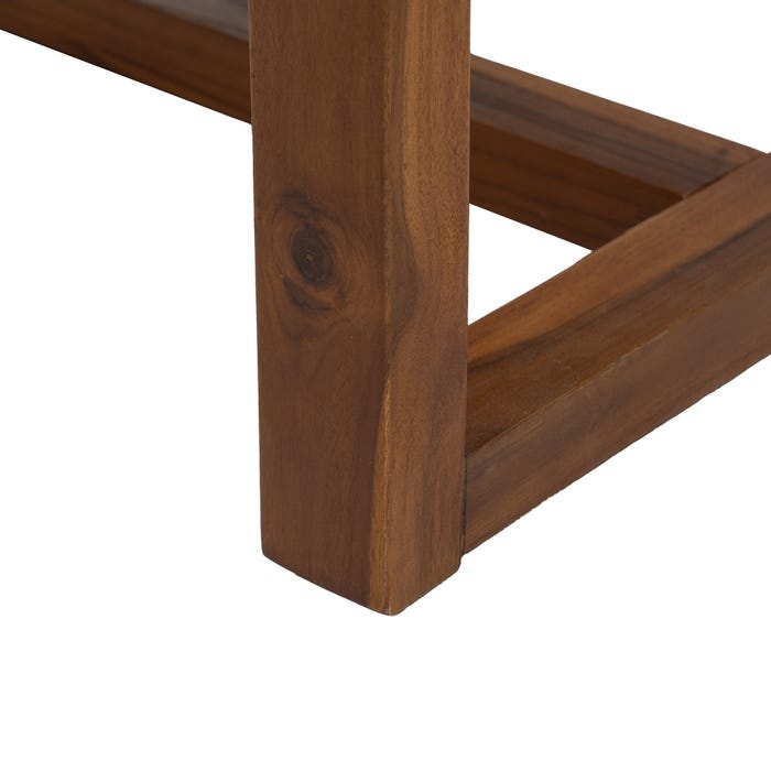 Banqueta Natural Madera De Teca Salón 138 X 49 X 36 Cm