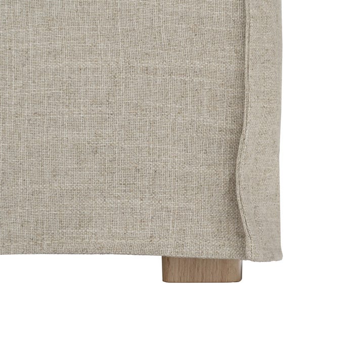 4-Seater Natural Fabric Sofa Living Room 220 x 100 x 91 cm