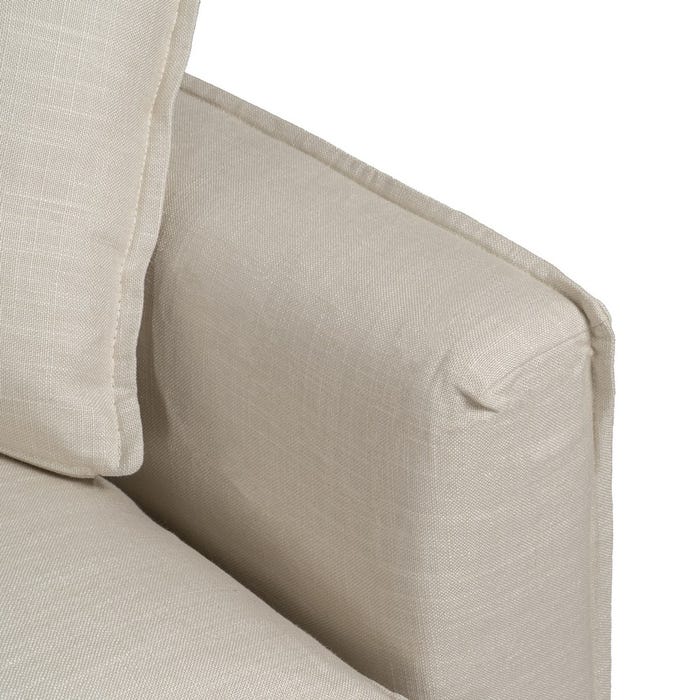 4 Seater Cream Fabric Sofa Living Room 220 X 100 X 91 Cm