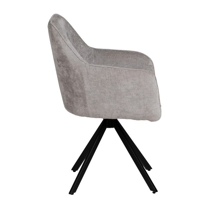 Silla Brazos Gris Claro Tejido-Metal 58 X 58 X 83 Cm