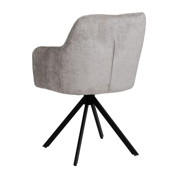 Silla Brazos Gris Claro Tejido-Metal 58 X 58 X 83 Cm