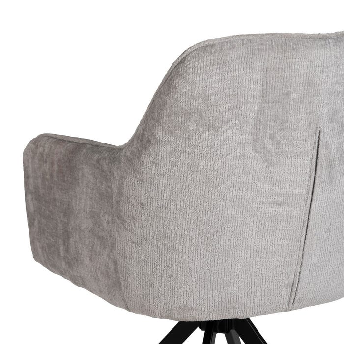 Silla Brazos Gris Claro Tejido-Metal 58 X 58 X 83 Cm