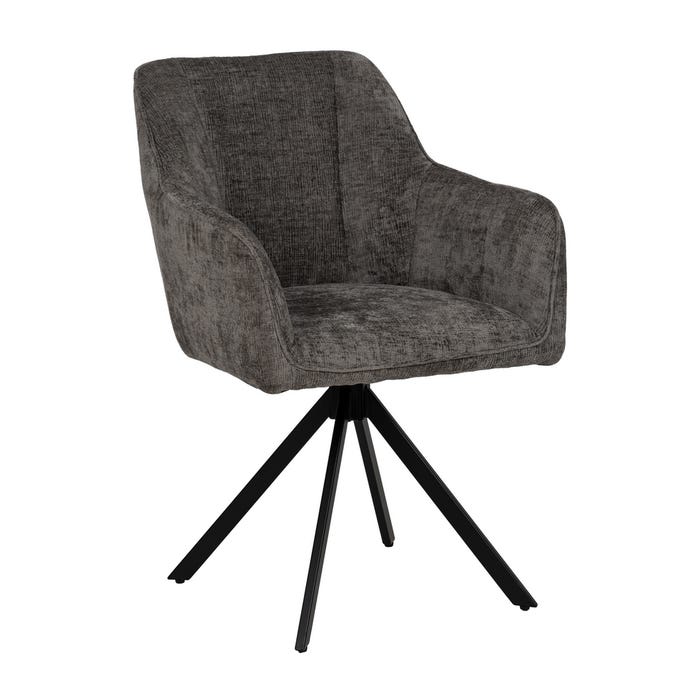 Silla Brazos Gris Oscuro Tejido-Metal 58 X 58 X 83 Cm