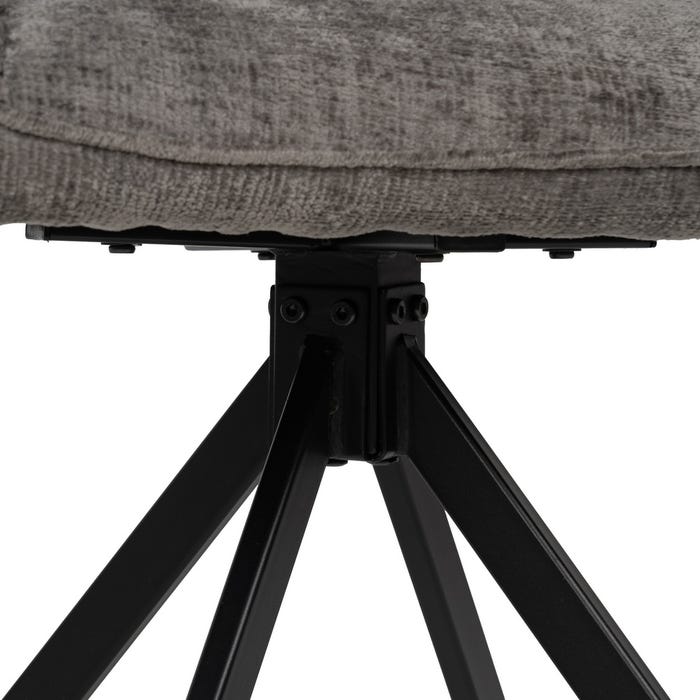 Silla Brazos Gris Oscuro Tejido-Metal 58 X 58 X 83 Cm