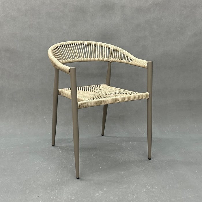 Silla Natural-Gris Pe-Aluminio Exterior 57,50 X 56 X 74 Cm