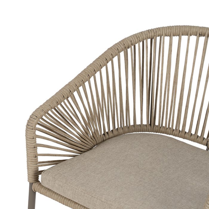 Silla Natural-Gris Pe-Acero Exterior 58 X 58 X 77,50 Cm