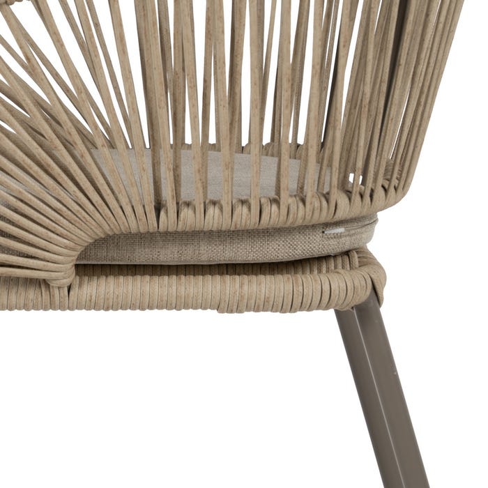 Silla Natural-Gris Pe-Acero Exterior 58 X 58 X 77,50 Cm