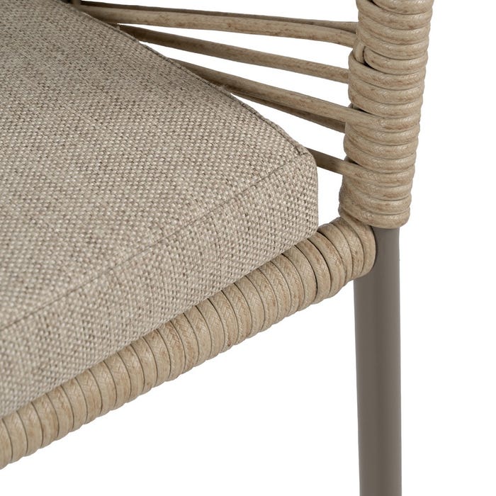 Silla Natural-Gris Pe-Acero Exterior 58 X 58 X 77,50 Cm