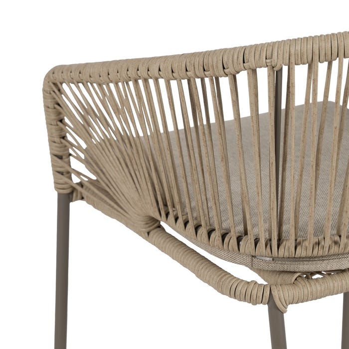 Silla Natural-Gris Pe-Acero Exterior 58 X 58 X 77,50 Cm