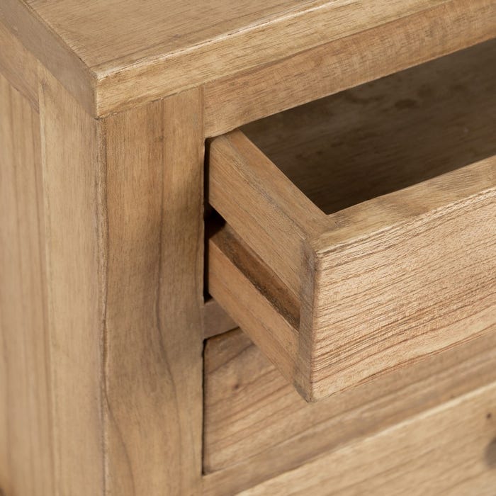 Mesita Natural Madera Mindi Dormitorio 45 X 35 X 55 Cm