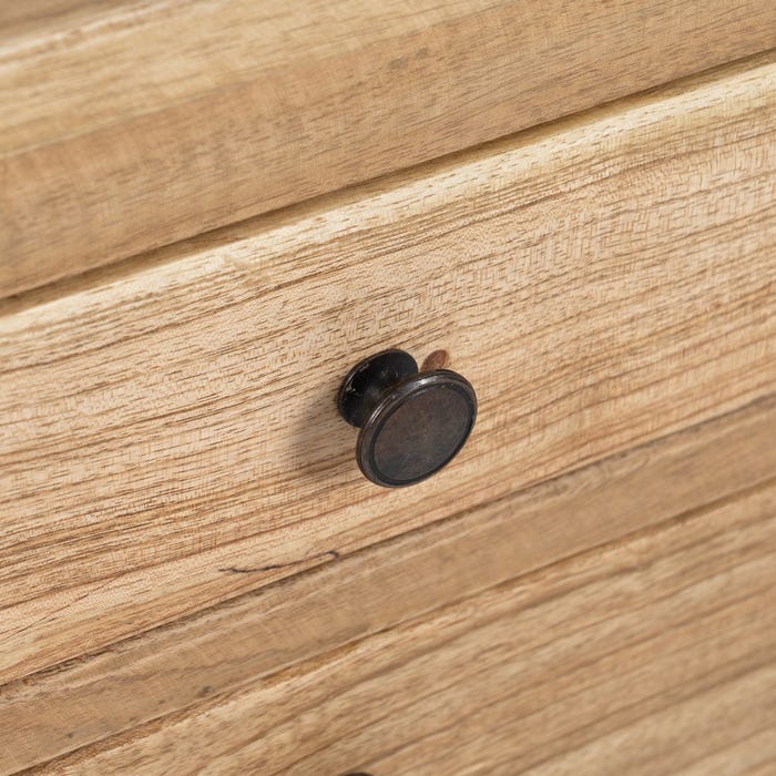 Mesita Natural Madera Mindi Dormitorio 45 X 35 X 55 Cm