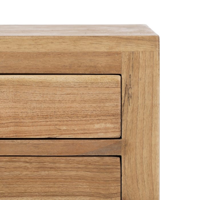 Mesita Natural Madera Mindi Dormitorio 45 X 35 X 55 Cm