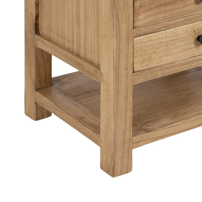 Mesita Natural Madera Mindi Dormitorio 45 X 35 X 55 Cm