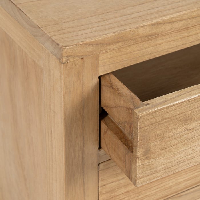 Mesita Natural Madera Mindi Dormitorio 60 X 35 X 65 Cm