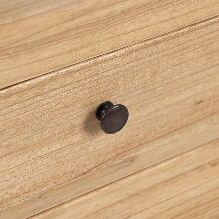 Mesita Natural Madera Mindi Dormitorio 60 X 35 X 65 Cm