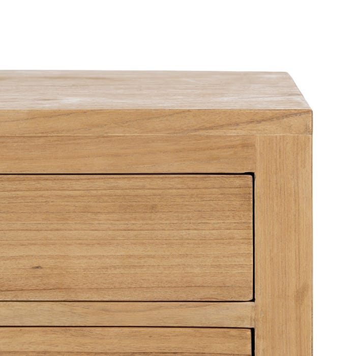 Mesita Natural Madera Mindi Dormitorio 60 X 35 X 65 Cm