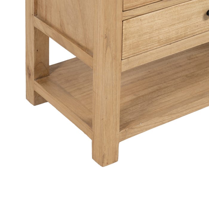 Mesita Natural Madera Mindi Dormitorio 60 X 35 X 65 Cm