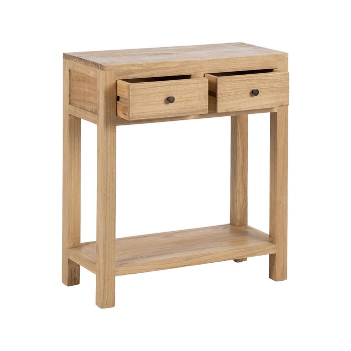 Consola Natural Madera Mindi Entrada 70 X 30 X 80 Cm
