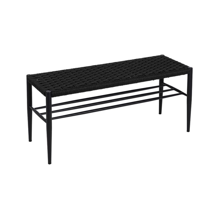 Banco Negro Cuerda-Metal 100 X 35 X 46 Cm