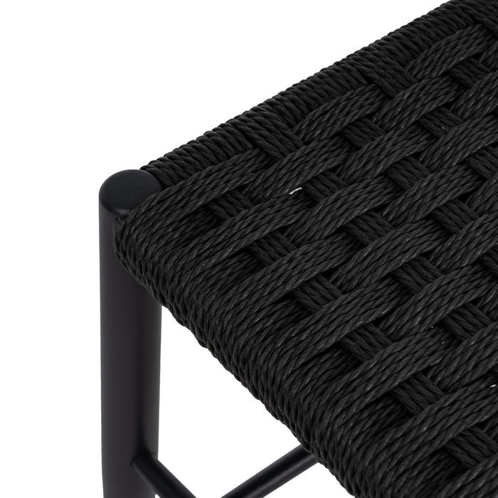 Banco Negro Cuerda-Metal 100 X 35 X 46 Cm