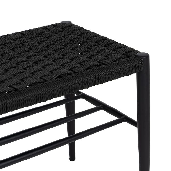 Banco Negro Cuerda-Metal 100 X 35 X 46 Cm