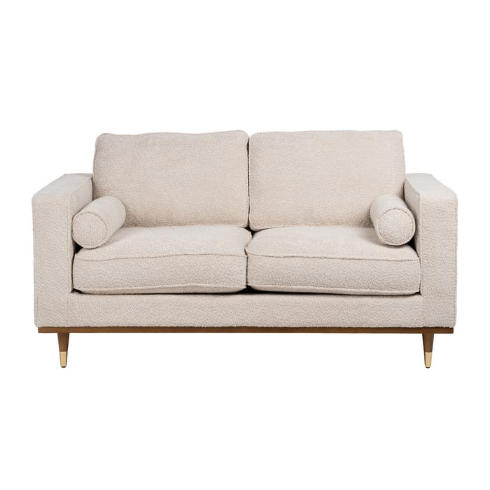 Sofá 2 Plazas Beige Tejido-Madera 172 X 91 X 84 Cm