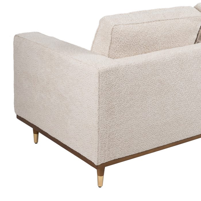 Sofá 2 Plazas Beige Tejido-Madera 172 X 91 X 84 Cm