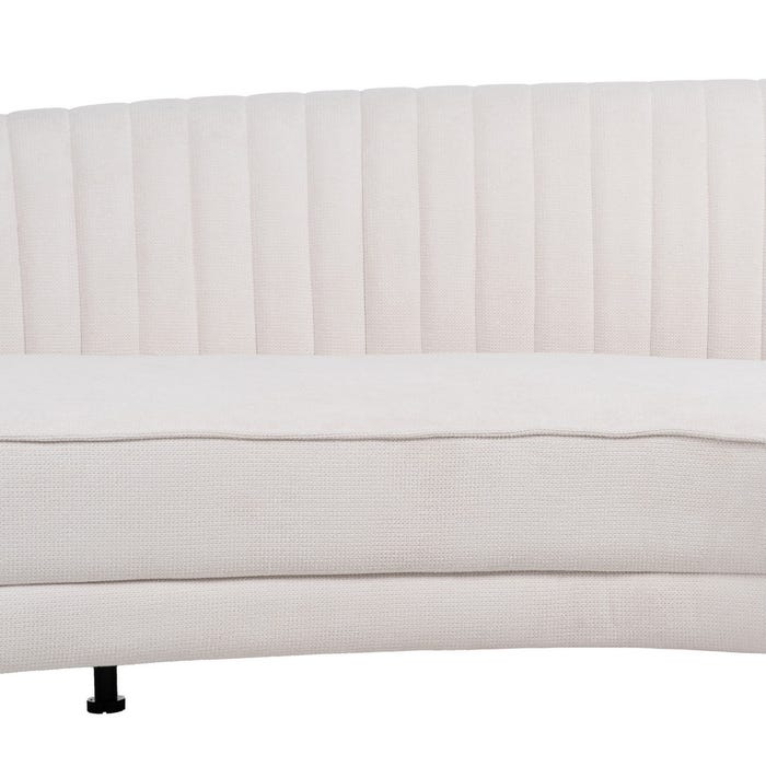 3-Seater Cream Fabric-Metal Sofa 247 x 105 x 81 cm