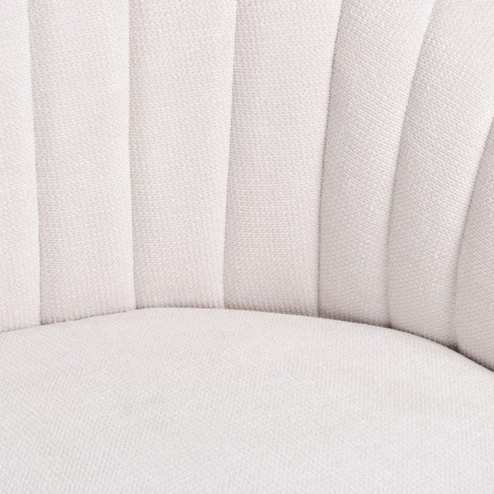 3-Seater Cream Fabric-Metal Sofa 247 x 105 x 81 cm