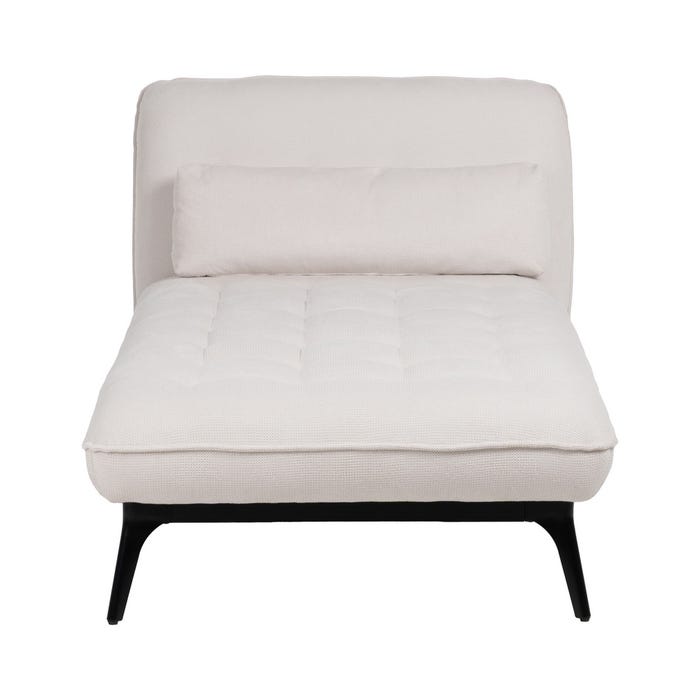 Chaise-Lounger Crema Tejido-Metal 168 X 90 X 82 Cm
