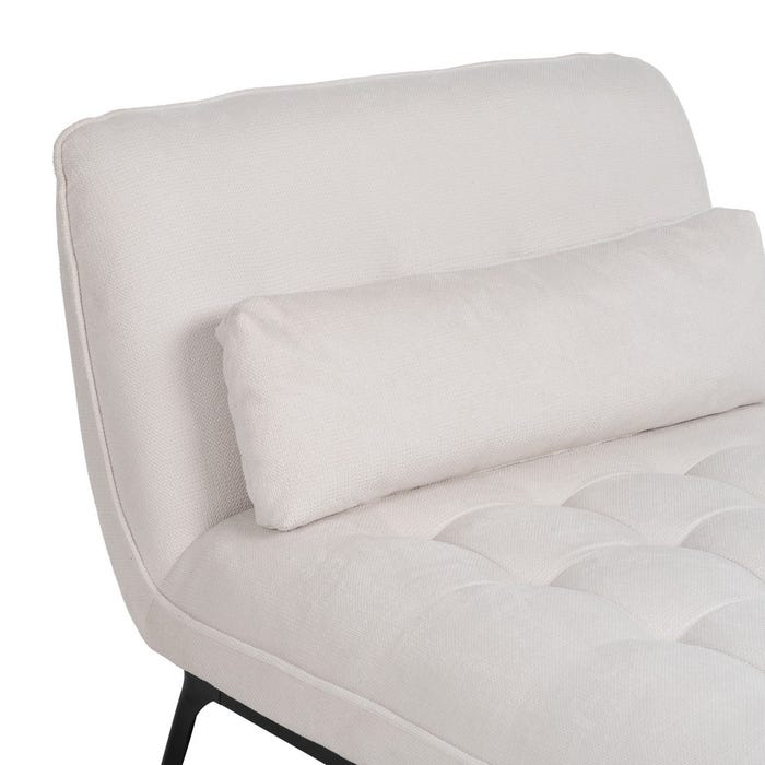 Chaise-Lounger Crema Tejido-Metal 168 X 90 X 82 Cm