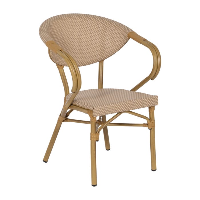 Silla Beige Aluminio-Textileno Exterior 57 X 58,50 X 82 Cm