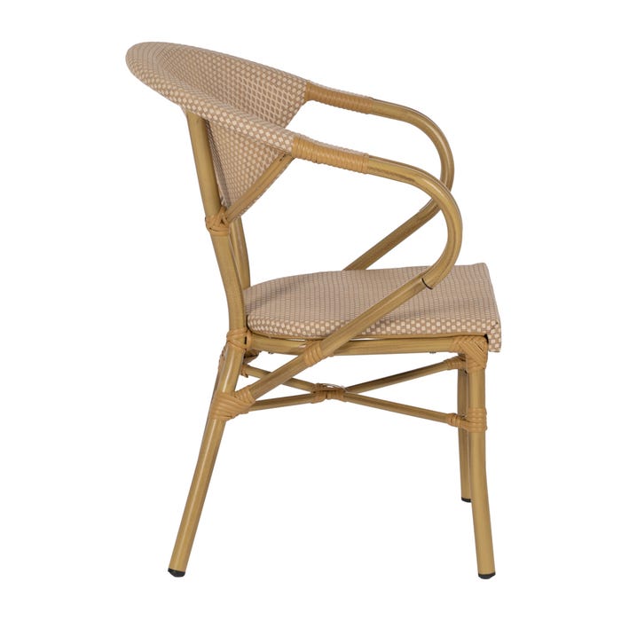 Silla Beige Aluminio-Textileno Exterior 57 X 58,50 X 82 Cm