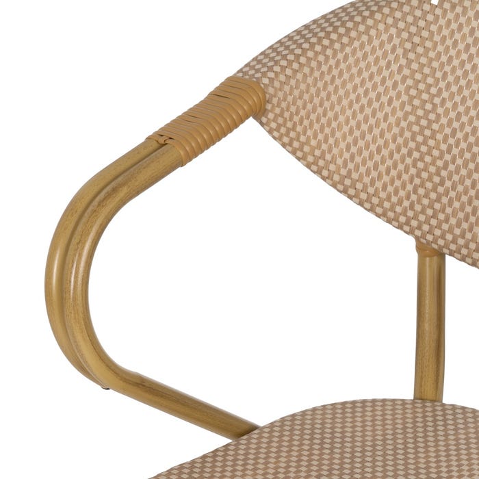 Silla Beige Aluminio-Textileno Exterior 57 X 58,50 X 82 Cm