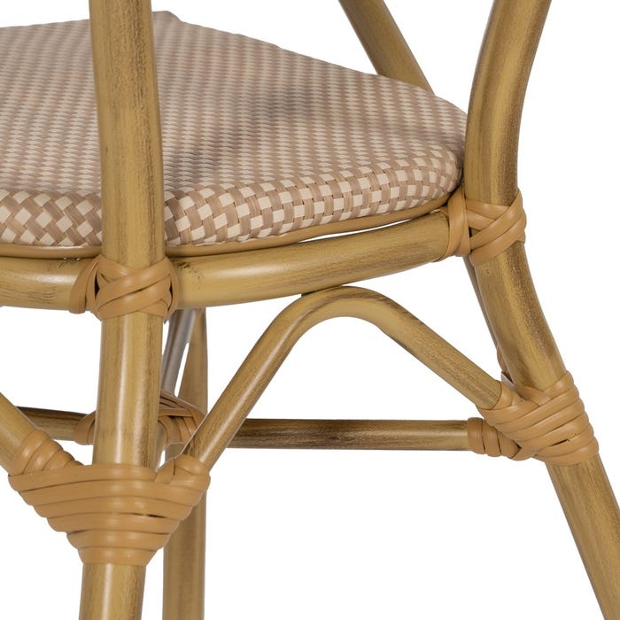 Silla Beige Aluminio-Textileno Exterior 57 X 58,50 X 82 Cm