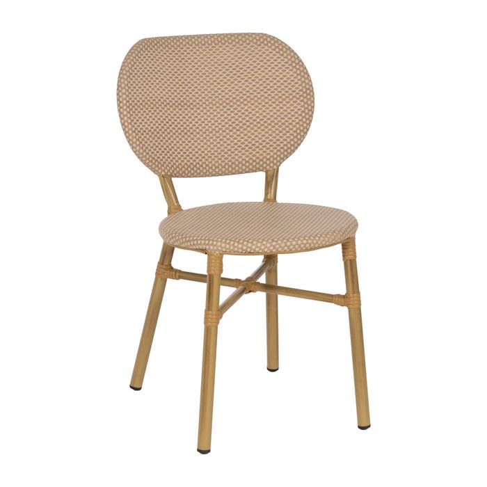 Silla Beige Aluminio-Textileno Exterior 47 X 60 X 79 Cm