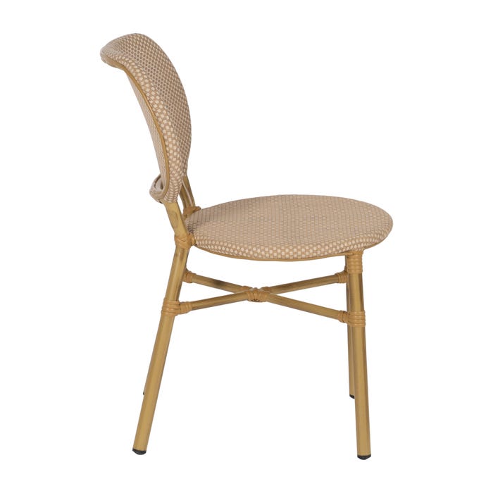 Silla Beige Aluminio-Textileno Exterior 47 X 60 X 79 Cm