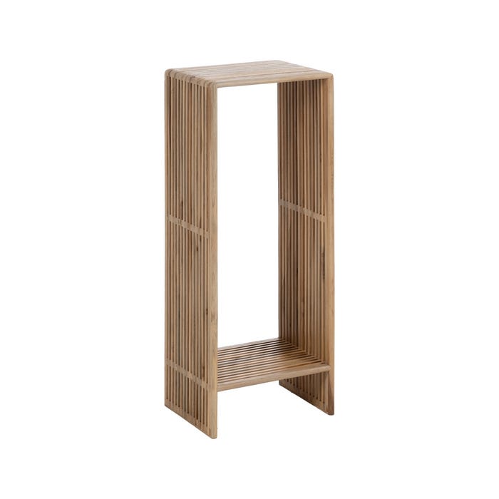 S/2 Peana Natural Madera De Teca Salón 33 X 27 X 86 Cm