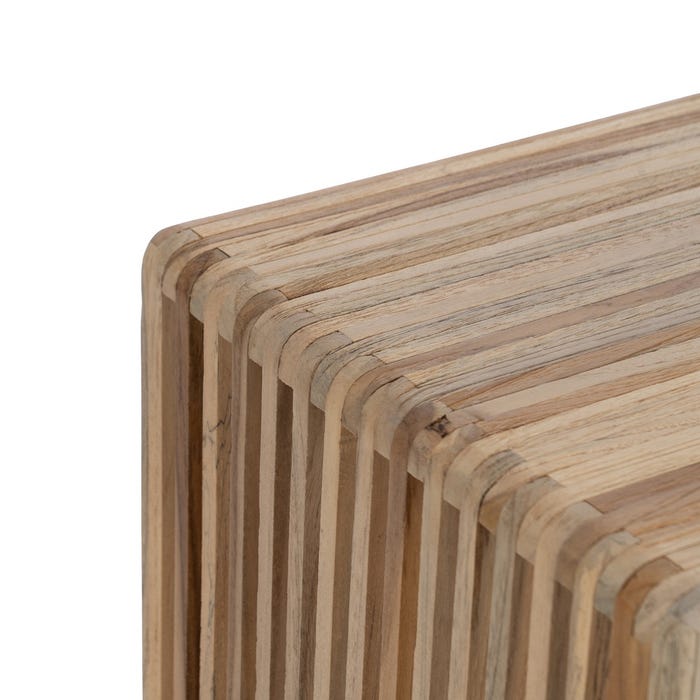 S/2 Peana Natural Madera De Teca Salón 33 X 27 X 86 Cm