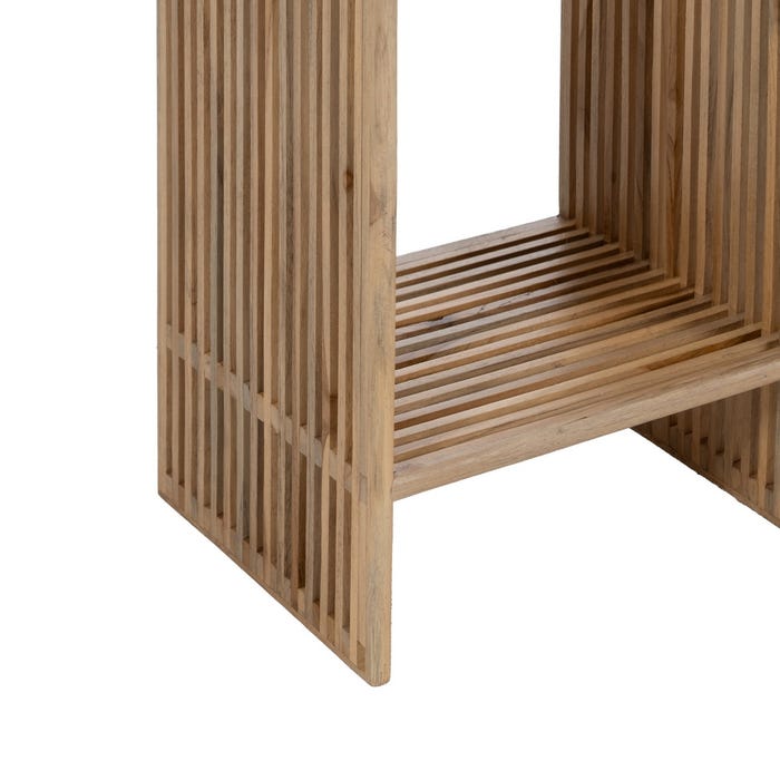 S/2 Peana Natural Madera De Teca Salón 33 X 27 X 86 Cm