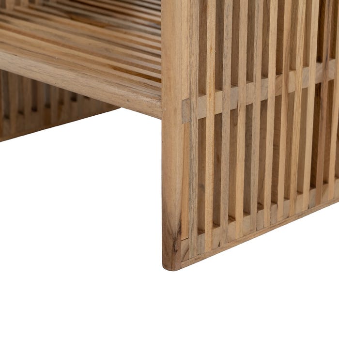 S/2 Peana Natural Madera De Teca Salón 33 X 27 X 86 Cm