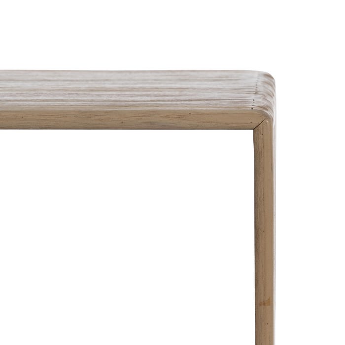 Consola Natural Madera De Teca Entrada 85 X 30 X 85 Cm