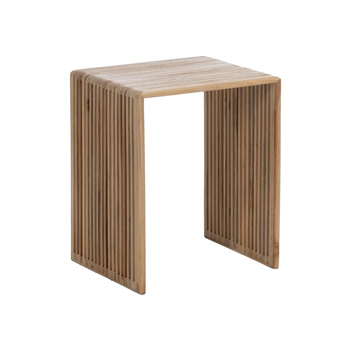 S/3 Mesa Auxiliar Natural Madera De Teca 65 X 30 X 66 Cm