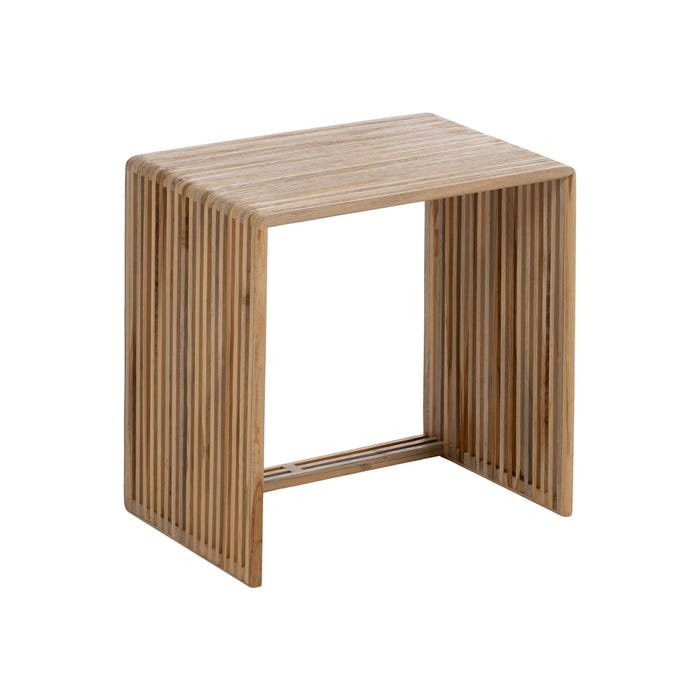 S/3 Mesa Auxiliar Natural Madera De Teca 41 X 34 X 50 Cm