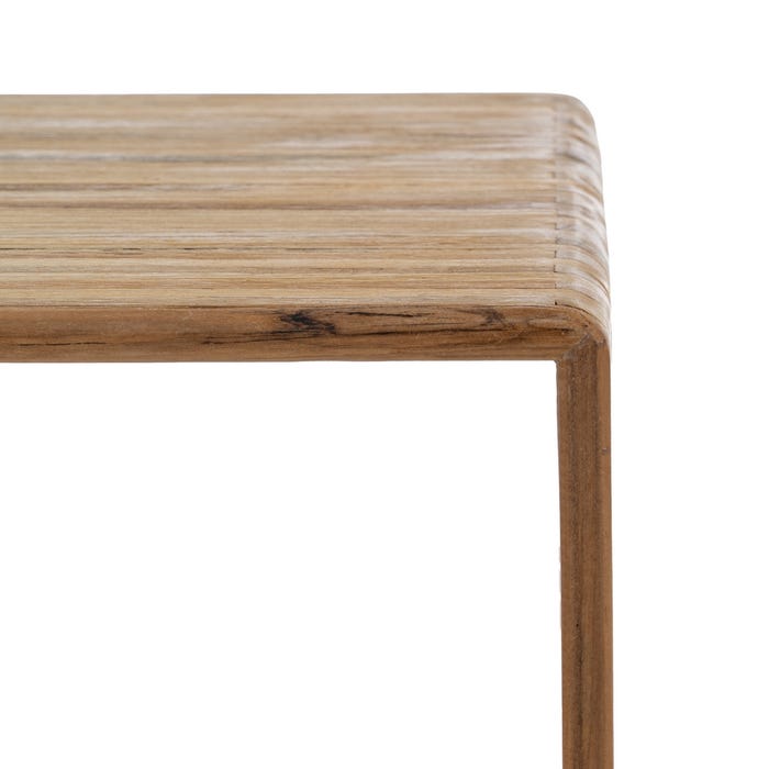 S/3 Mesa Auxiliar Natural Madera De Teca 41 X 34 X 50 Cm